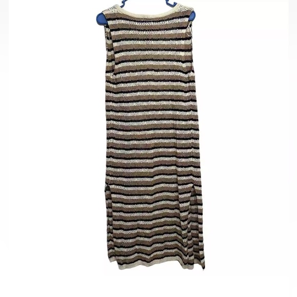 Vigoss Kampala Sleeveless Crochet Duster Cardigan Sweater Striped Large NWT - Picture 4 of 8